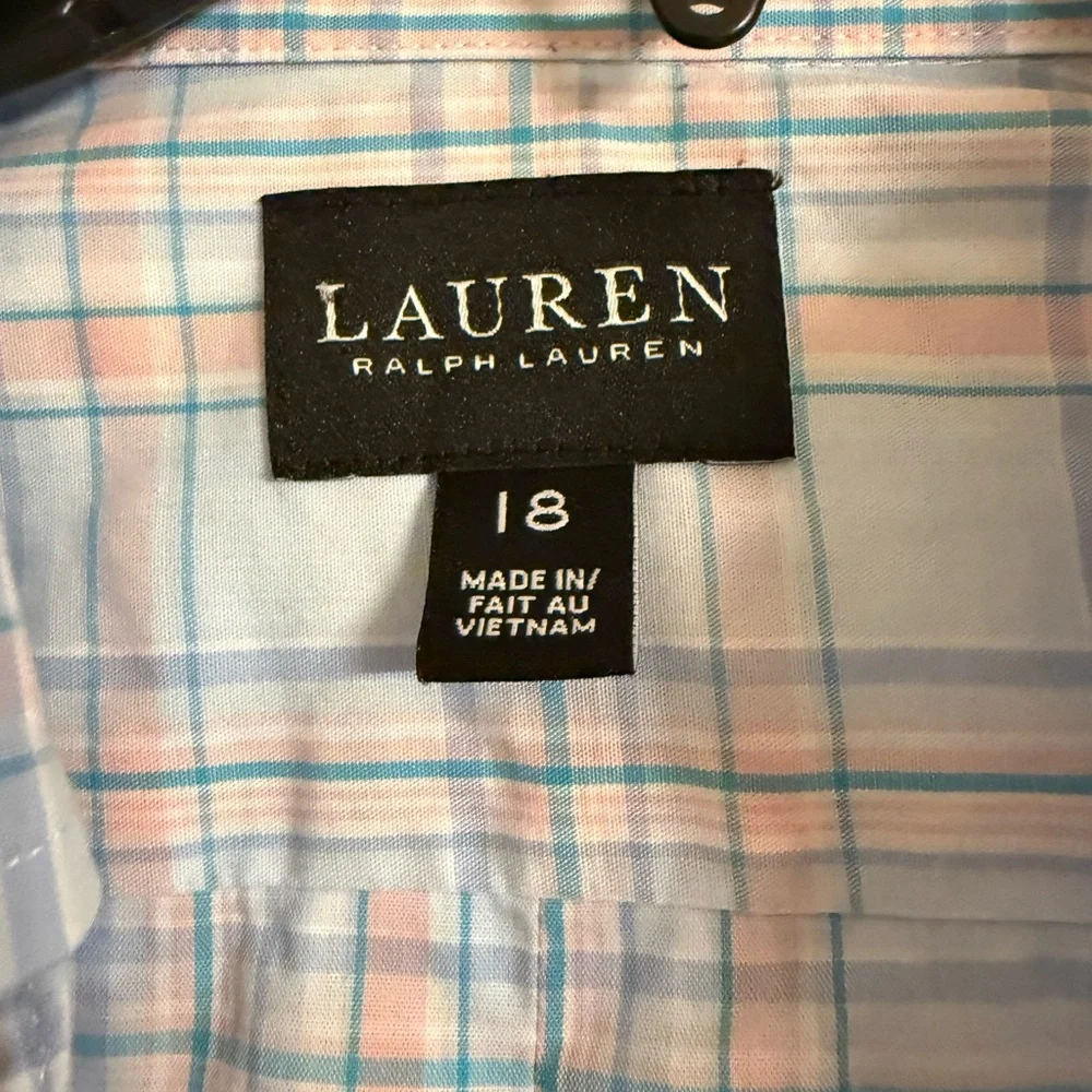 Ralph Lauren Big Boys Light Blue and Orange Plaid Shirt